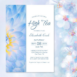 Invitación Floral azul moderno alta ducha de novia de té