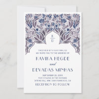 Floral azul morado indio Bollywood boda asiático