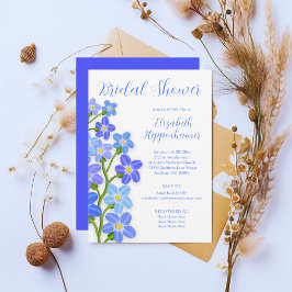 Invitación Floral azul púrpura nomeolvides ducha de novia