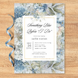 Invitación Floral azul ruidoso Algo Ducha de novia azul
