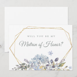 Invitación Floral azul serás mi carta de honor