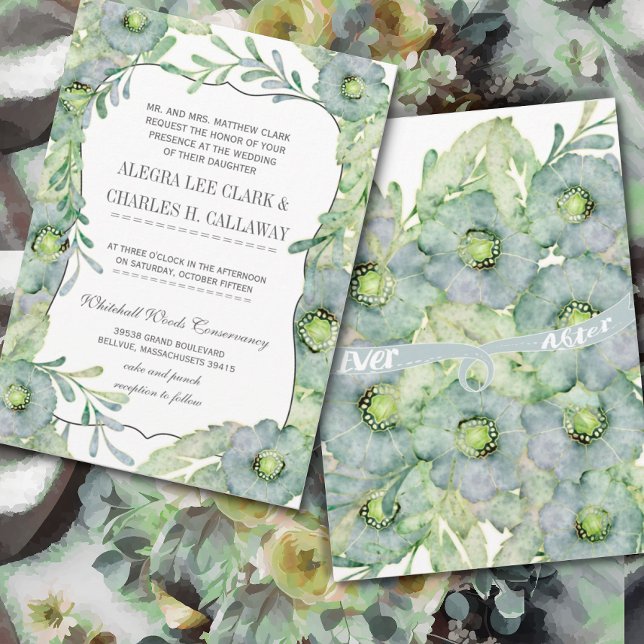 Invitación Floral azul y verde Boda (Subido por el creador)