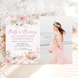 Invitación Floral Baby está preparando un Fiesta de té Baby S
