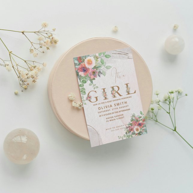 Invitación Floral Baby Girl Shower (Subido por el creador)
