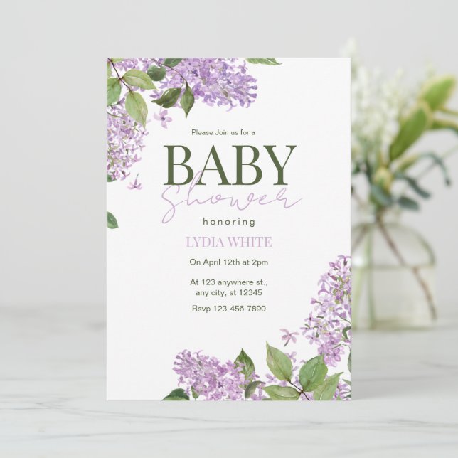 Invitación Floral Baby Shower Boho Baby Shower (Anverso de pie)