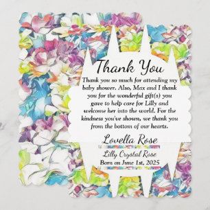 Invitación Floral Baby Shower Gracias Por El Efecto Flotante