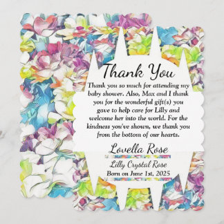 Invitación Floral Baby Shower Gracias Por El Efecto Flotante