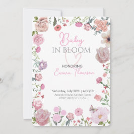 Invitación Floral Baby Shower Invitation – Elegant Watercolor