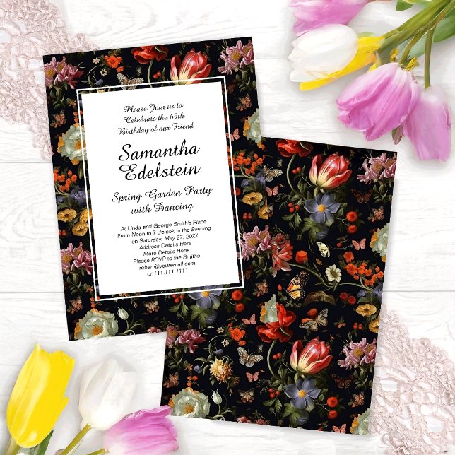 Invitación Floral barroca barroca oscura (Subido por el creador)