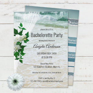 Invitación Floral Beach Lace Bachelorette