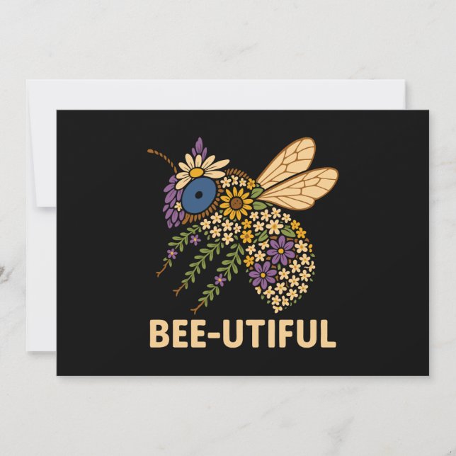 Invitación Floral Bee Fusion Bee-Utiful (Anverso)