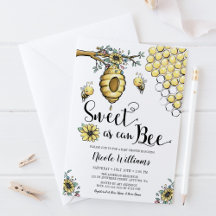 Floral Beehive Honey Sweet Bee Chica Baby Shower