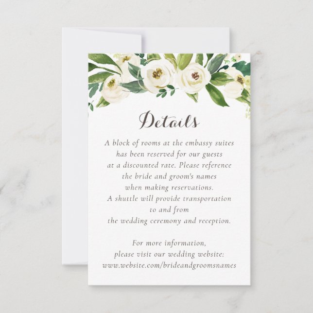Invitación Floral Beige White Greeneration Detalles Escudos e (Anverso)