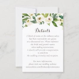 Invitación Floral Beige White Greeneration Detalles Escudos e