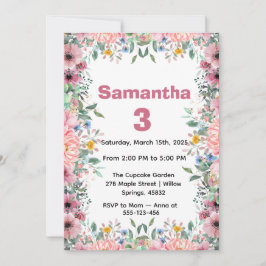 Invitación Floral Birthday Invitation, Wildflowers Birthday 