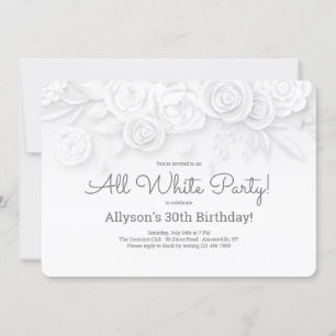 Invitación floral blanca
