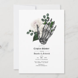 Invitación Floral blanca Boda gótica duchas duchas