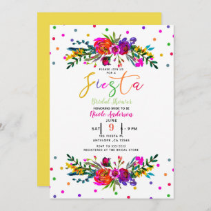 Invitación Floral blanca brillante moderna Fiesta Bridal Duch