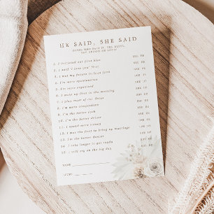 Invitación Floral blanca ducha de novias dijo que decía tarje