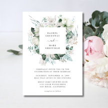 Floral blanca Dusty Blue Greenery Elegante Boda