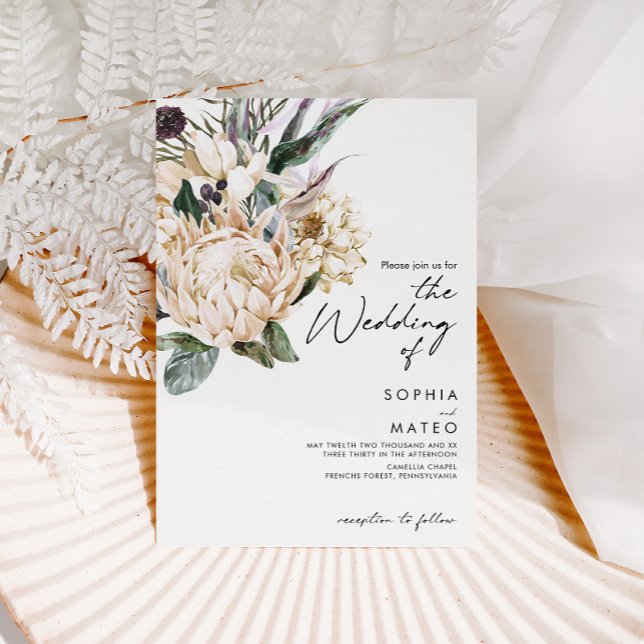 Invitación Floral blanca el Boda de (Subido por el creador)