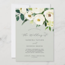 Floral blanca elegante | Sage Mint El Boda De