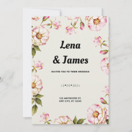 Invitación Floral blanca elegante y eterna