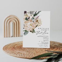 Invitación Floral blanca Nada Fancy Just Love Boda