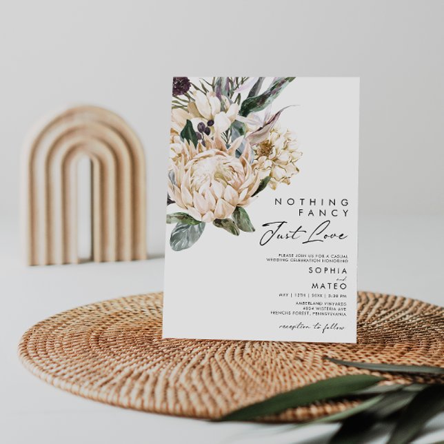 Invitación Floral blanca Nada Fancy Just Love Boda (Subido por el creador)