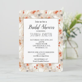 Invitación Floral blanca roja de color rosa