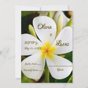 Invitación Floral blanca tropical - Nuevos comienzos - RSVP
