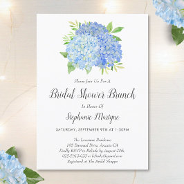 Invitación Floral Blue Hydrangea Bouquet Bridal Shower Brunch