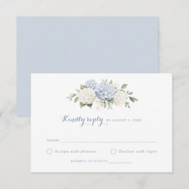 Invitación Floral Blue White Hydrangea Wedding RSVP