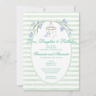 Invitación Floral Bluebell Mobile Mint Baby Shower