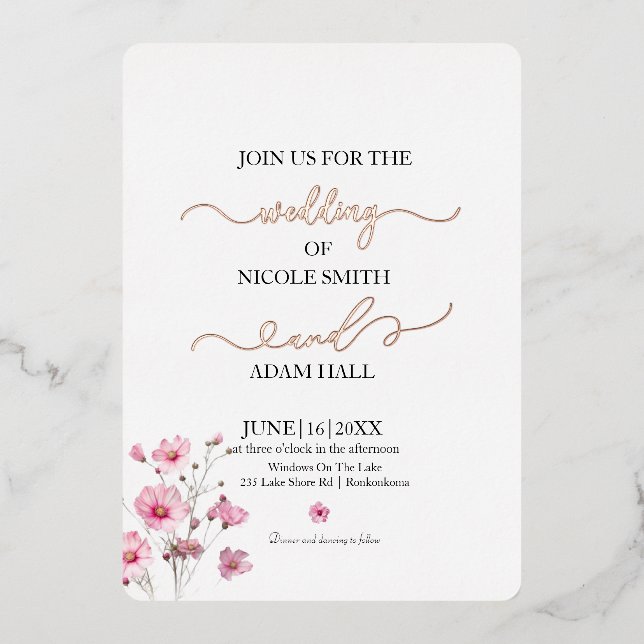 Invitación floral boda (Anverso)