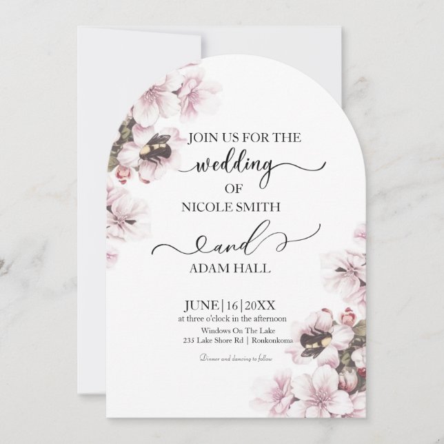 Invitación floral boda (Anverso)