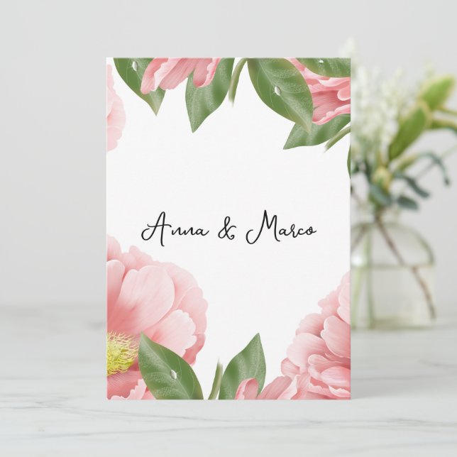 invitación floral boda (Anverso de pie)