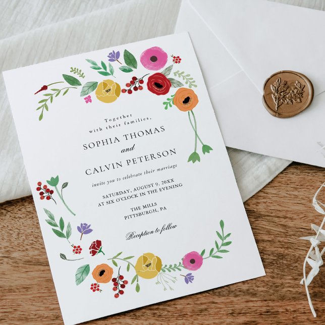 Invitación floral Boda bohemia (Subido por el creador)