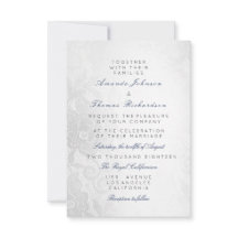 Floral Boda de encaje gris de la Marina Azul