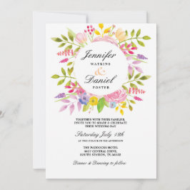 Invitación floral boda Elegante Invitación formal