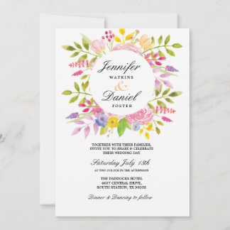 Invitación floral boda Elegante Invitación formal