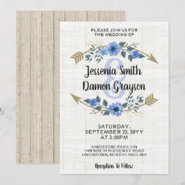 Invitación Floral Boho Arrows & Floral Wedding Invition