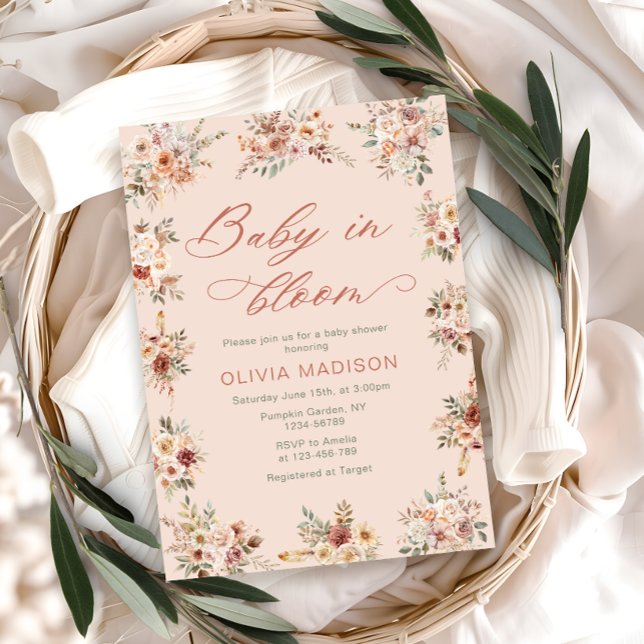 Invitación Floral Boho Baby Shower (Subido por el creador)