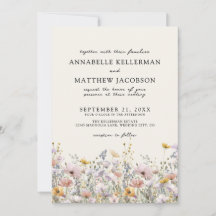 Floral Boho Beige Wildflower Wedding