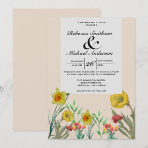 Invitación Floral Boho Bouquet Wildflower