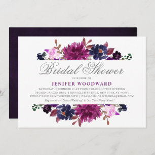 Invitación Floral Boho Bridal Lavender Purple