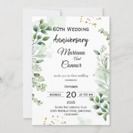 Invitación Floral Boho Greenery Wedding Anniversary 
