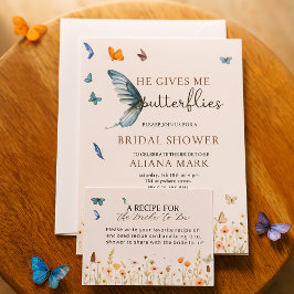Invitación Floral Boho Me Da Butterflies Bridal Shower