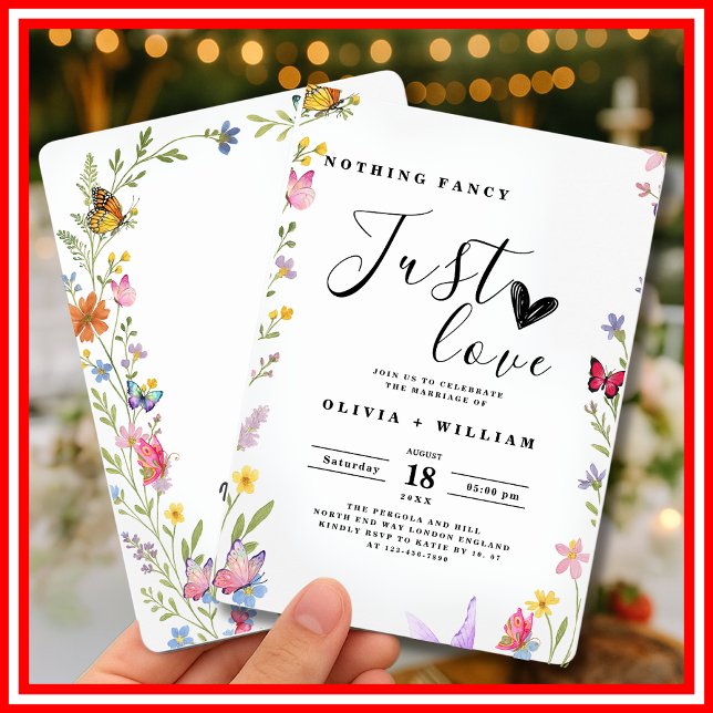 Invitación Floral Boho Nada Fancy Just Love Boda (Subido por el creador)