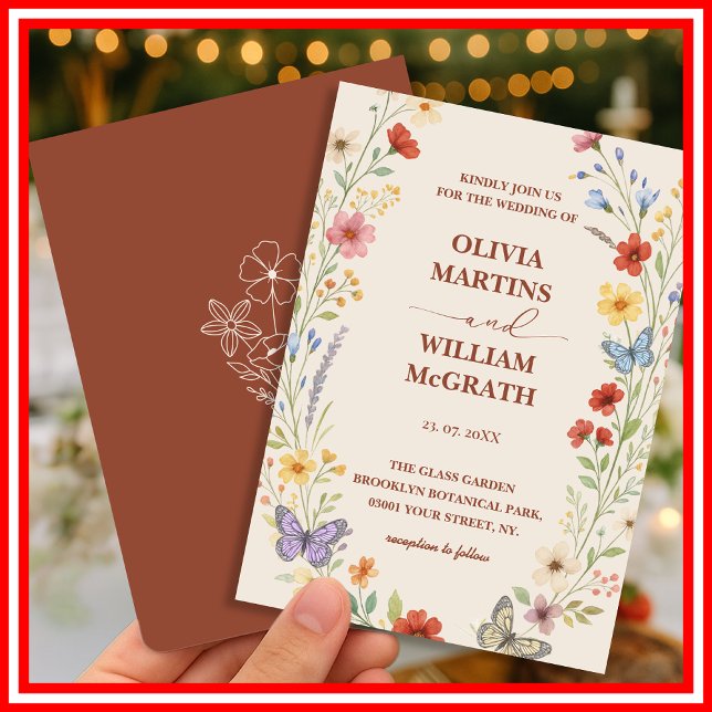 Invitación Floral Boho Naranja Terracotta Boda (Subido por el creador)